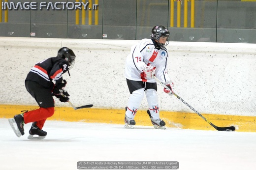 2015-11-21 Aosta B-Hockey Milano Rossoblu U14 0183 Andrea Cupaioli